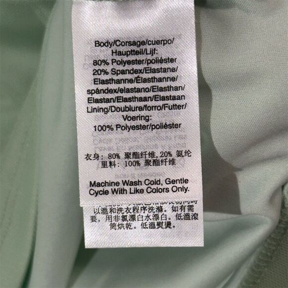 DKNY NWT Mint Green Mesh Wrap Top XL | Y2K Minimalist Layered V-Neck Blouse - Picture 8 of 8